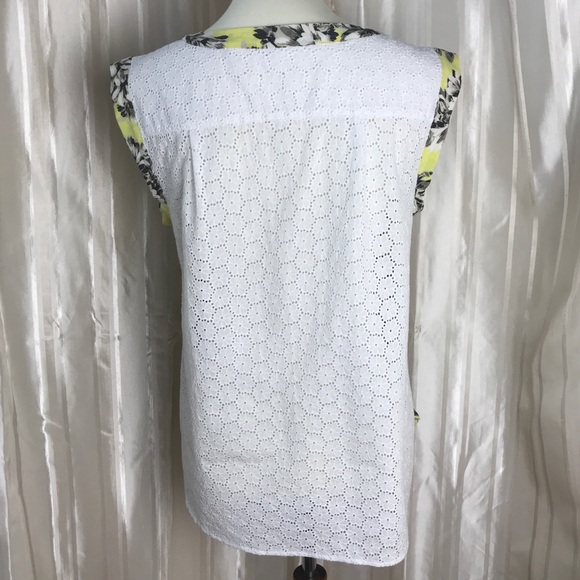 J.Crew Sleeveless drapey top in photo floraleyelet - Picture 4 of 8